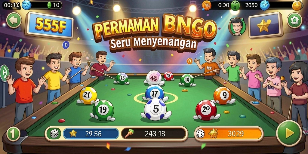 Tampilan gameplay menarik dalam permainan Bingo 555F.