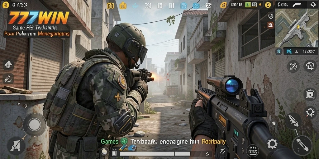 Tangkapan layar menunjukkan aksi menegangkan di dalam game FPS.