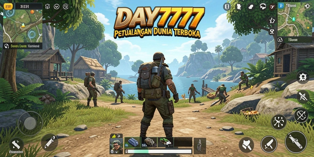 Gameplay DAY777 yang menampilkan dunia terbuka yang luas dan interaktif.