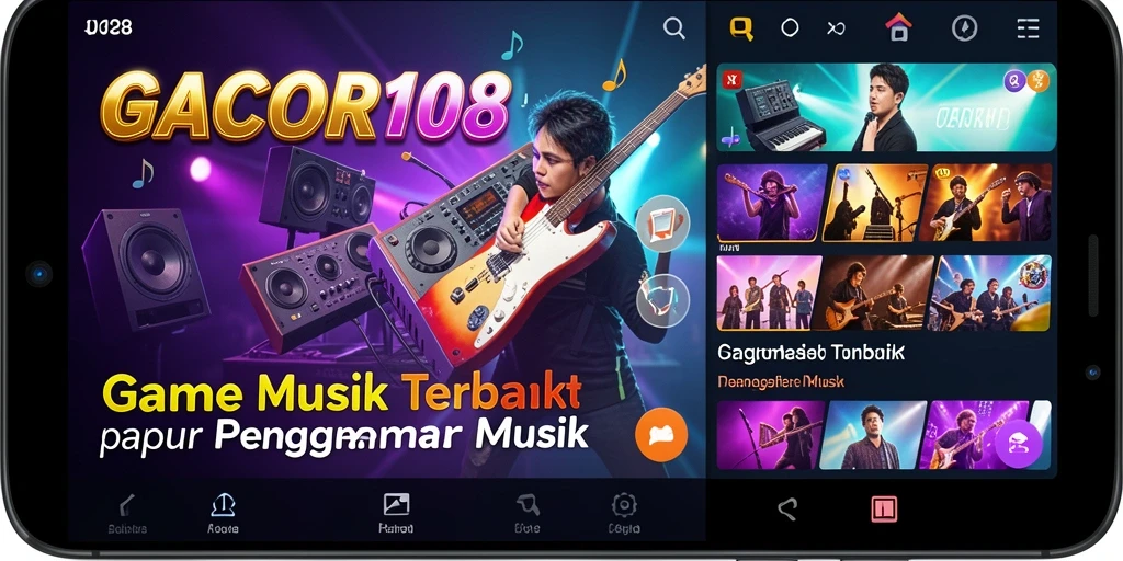 Tampilan menarik dari gameplay GACOR108 yang penuh musik.