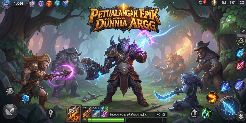 Tangkapan layar IND666 menunjukkan pertarungan epik di dunia fantasi.