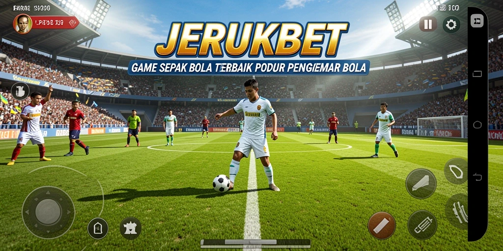 Tampilan aksi seru dari permainan sepak bola di JERUKBET.