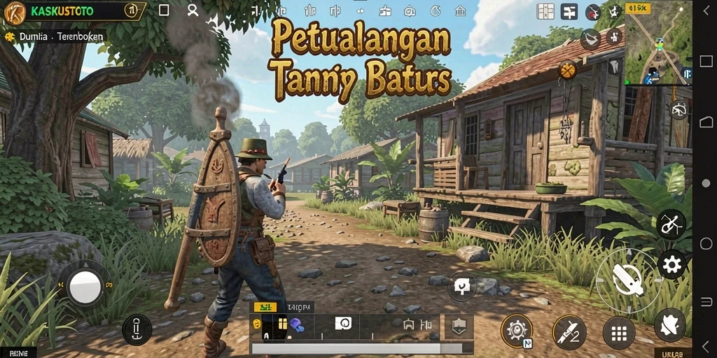 Screenshot gameplay KASKUSTOTO menampilkan petualangan seru di dunia terbuka.