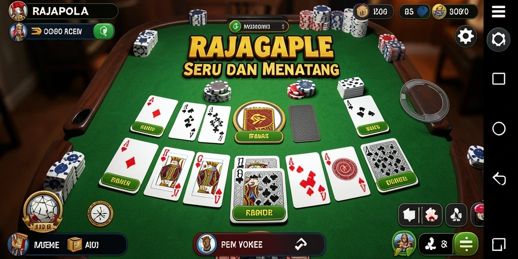 Tampilan gameplay RAJAPOLA yang menarik dalam permainan Gaple.