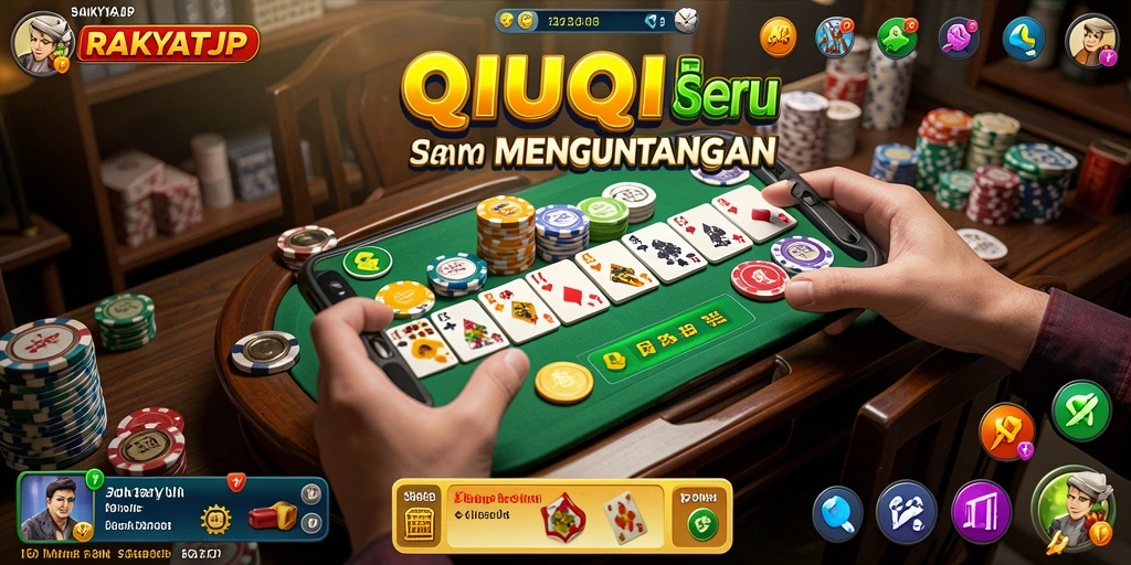 Tampilan menarik dari gameplay seru RAKYATJP dalam permainan QiuQiu.