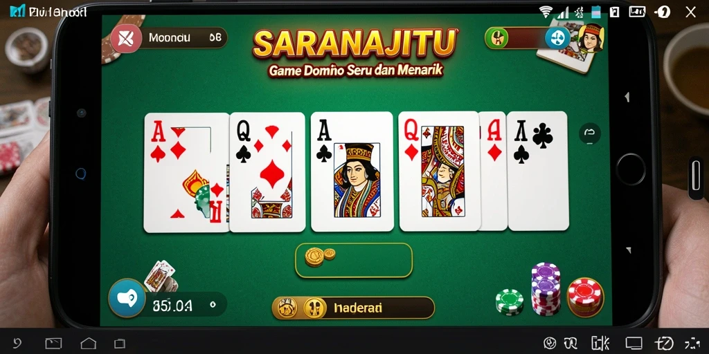 Tampilan seru gameplay Domino di SARANAJITU.