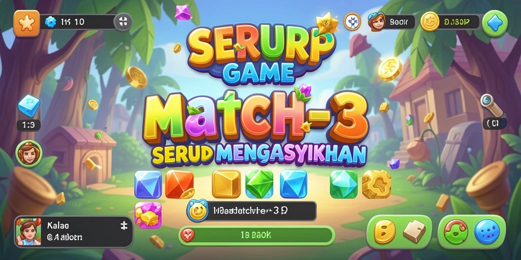 Screenshot menunjukkan gameplay seru dari game Match-3 SERURP.