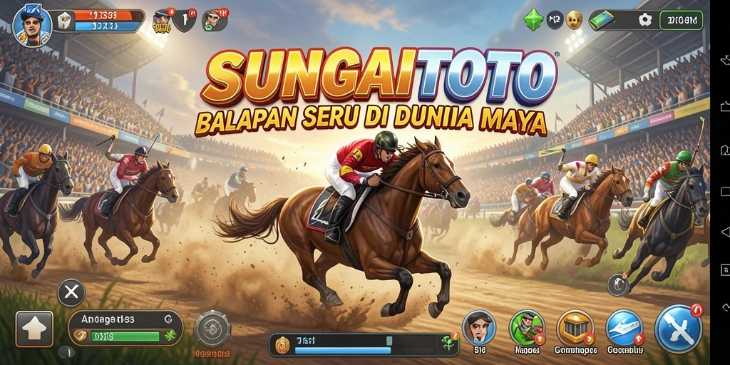 Screenshot gameplay <strong>SUNGAITOTO</strong> menampilkan balapan seru di lintasan kota.
