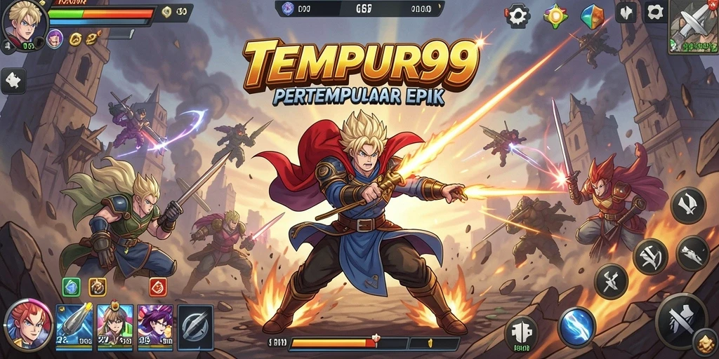Tampak seru dalam pertarungan karakter anime.