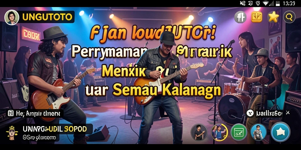 Tampilan gameplay UNGUTOTO dengan alat musik virtual yang interaktif.