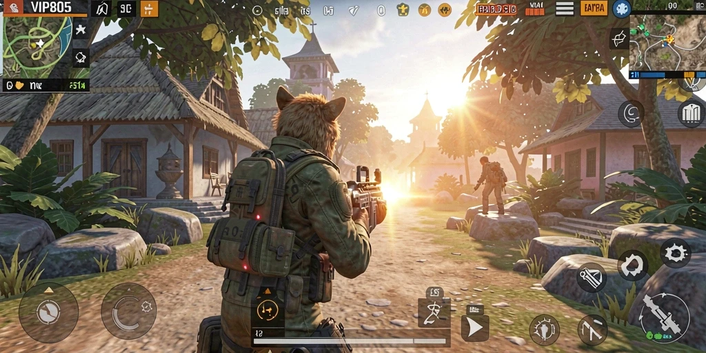 Screenshot utama VIP805 menampilkan aksi mendebarkan dalam gameplay TPS.