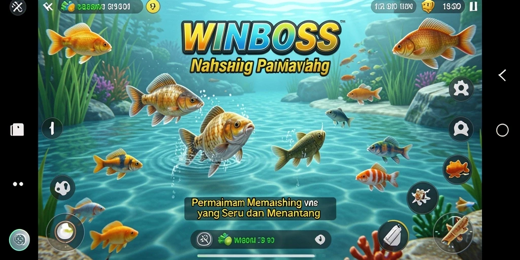 Screenshot WINBOSS menunjukkan aksi memancing yang seru dan menegangkan.