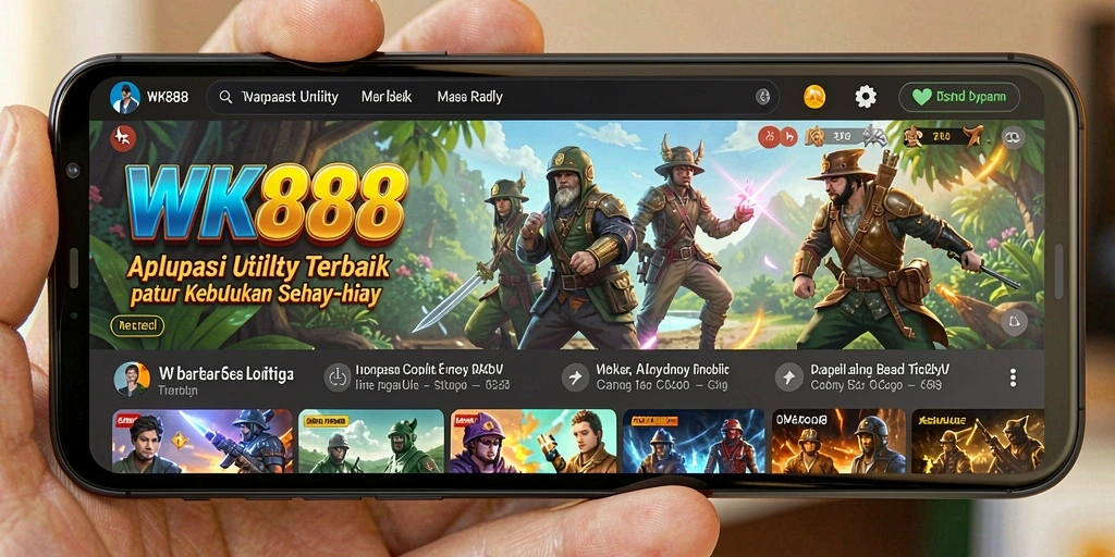 Tampilan utama WK888 dengan fitur-fitur Utility yang memudahkan aktivitas sehari-hari.
