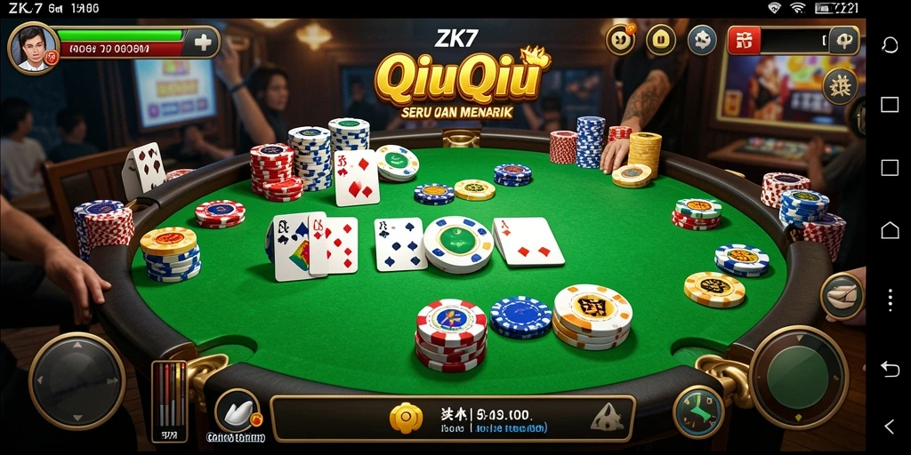 Tampilan gameplay menarik dalam ZK7 saat bermain QiuQiu.